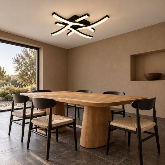 Eglo cabezas e plafoniera led 20w 4000k 40cm per sala da pranzo a croce nera confezione da 4 pezzi