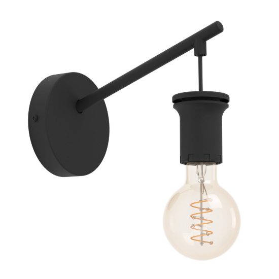 Eglo capoliveri e applique senza paralume 12cm per ingresso industriale nera confezione da 9 pezzi