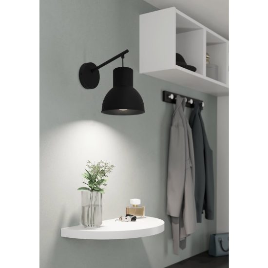 Eglo capoliveri e applique senza paralume 12cm per ingresso industriale nera confezione da 9 pezzi