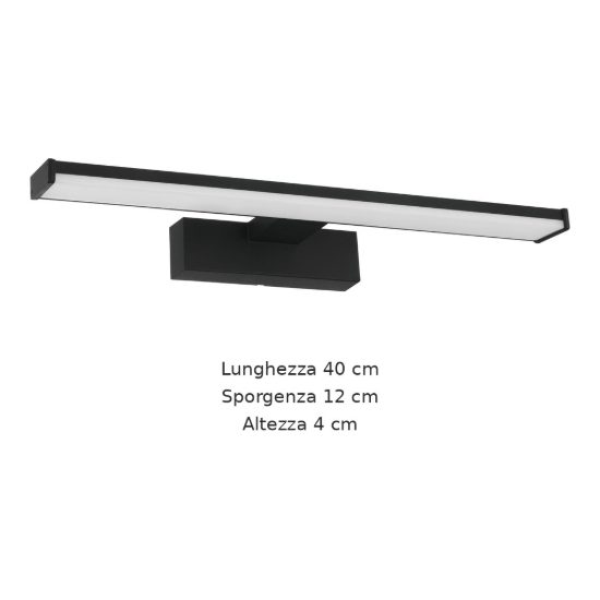 Eglo galenzana e applique per specchio bagno 7,4w 4000k 40cm nera confezione da 10 pezzi