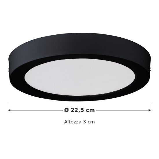 Eglo idun e plafoniera led 18w 4000k 22,5cm moderna rotonda nera confezione da 6 pezzi