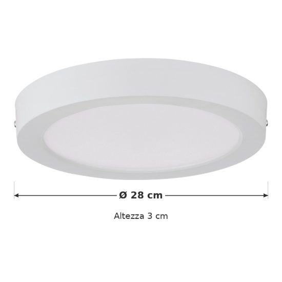 Eglo idun e plafoniera led 24w 4000k 28cm moderna rotonda bianca confezione da 6 pezzi