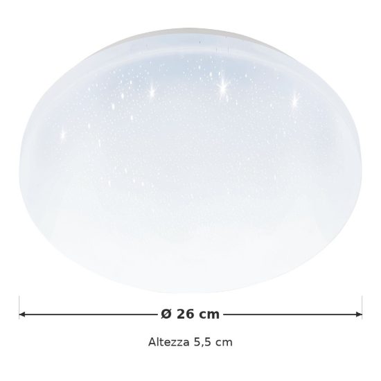 Eglo pogliola e plafoniera 10w 4000k 26cm bianca effetto cristallo confezione da 7 pezzi
