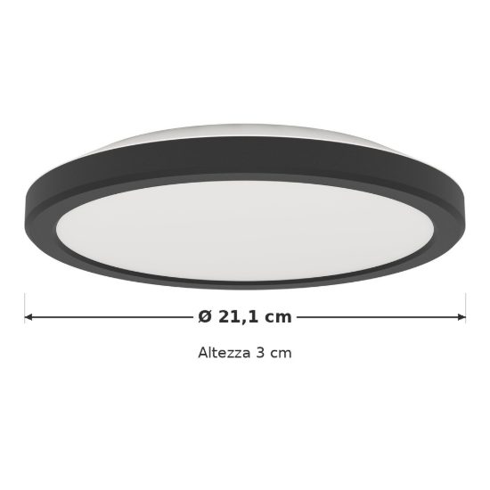 Eglo testara e plafoniera led 10w 4000k 21,1cm moderna nera confezione da 12 pezzi