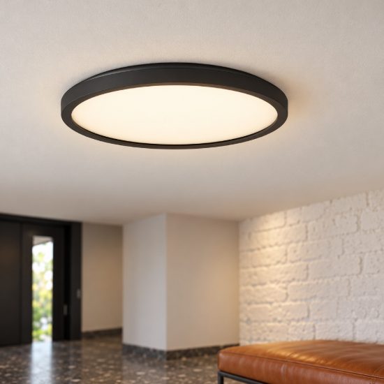 Eglo testara e plafoniera led 16,4w 4000k 30cm moderna nera confezione da 12 pezzi