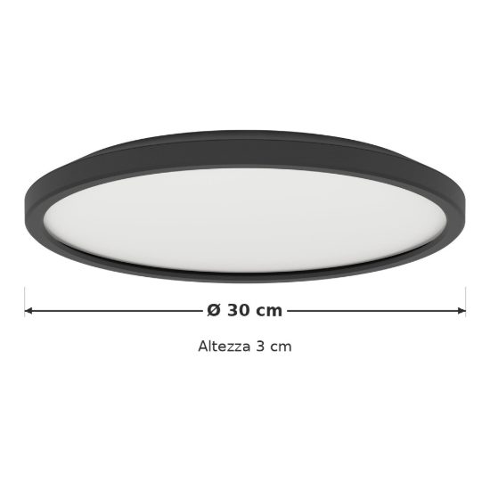 Eglo testara e plafoniera led 16,4w 4000k 30cm moderna nera confezione da 12 pezzi