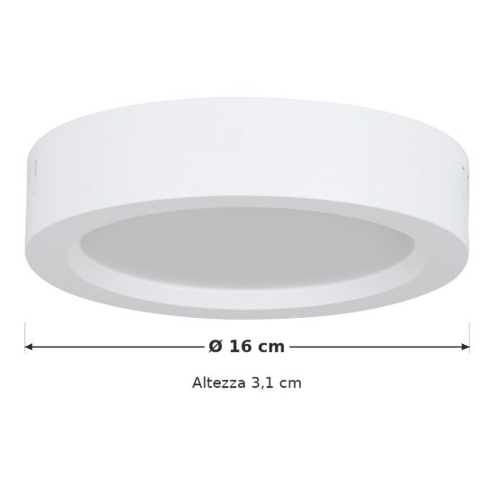 Eglo idun e plafoniera led 12w 3000k 16cm moderna rotonda bianca confezione da 10 pezzi