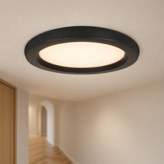 Eglo idun e faretto da incasso per cartongesso 12w 3000k foro 15-16cm nero confezione da 10 pezzi