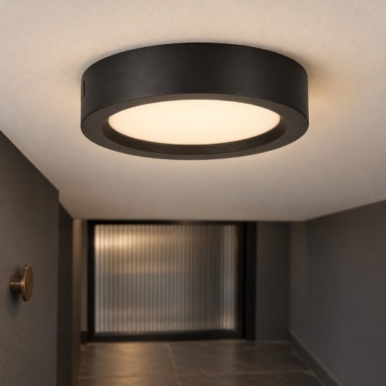 Eglo idun e plafoniera led 12w 3000k 16cm moderna rotonda nera confezione da 10 pezzi