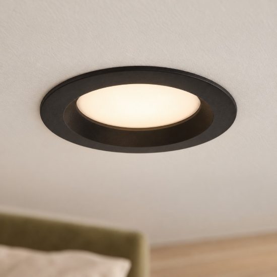 Eglo idun e faretto da incasso per cartongesso 4w 4000k foro 7-8cm nero confezione da 24 pezzi