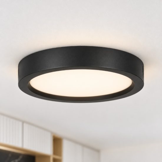 Eglo idun e plafoniera led 14w 4000k 21cm moderna rotonda nera confezione da 5 pezzi