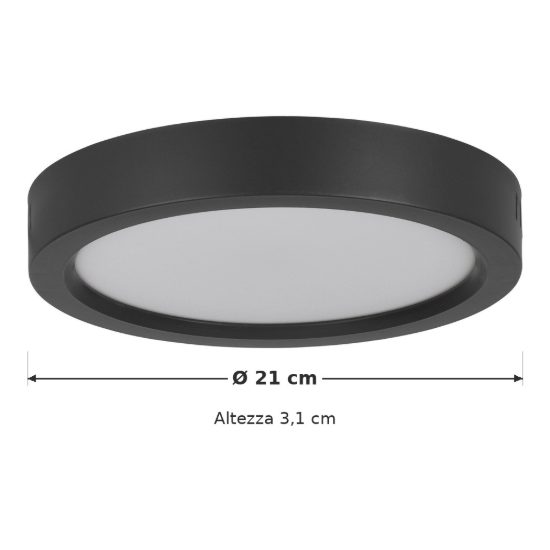Eglo idun e plafoniera led 14w 4000k 21cm moderna rotonda nera confezione da 5 pezzi