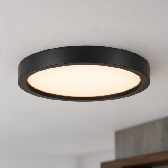 Eglo idun e plafoniera led 17w 4000k 28,5cm moderna rotonda nera confezione da 5 pezzi