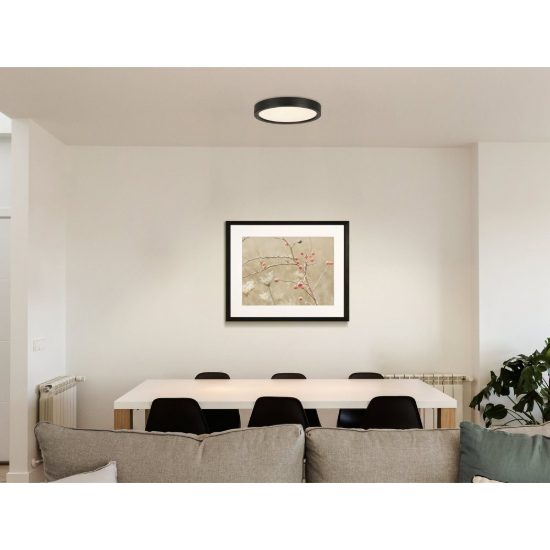 Eglo idun e plafoniera led 17w 4000k 28,5cm moderna rotonda nera confezione da 5 pezzi