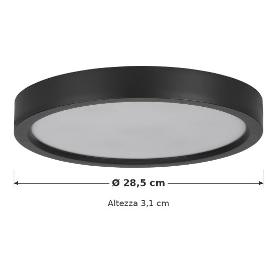 Eglo idun e plafoniera led 17w 4000k 28,5cm moderna rotonda nera confezione da 5 pezzi
