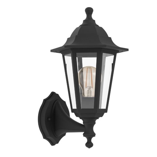 Eglo olgiata e applique da esterno 20cm ip44 a lanterna verso l'alto nera confezione da 4 pezzi