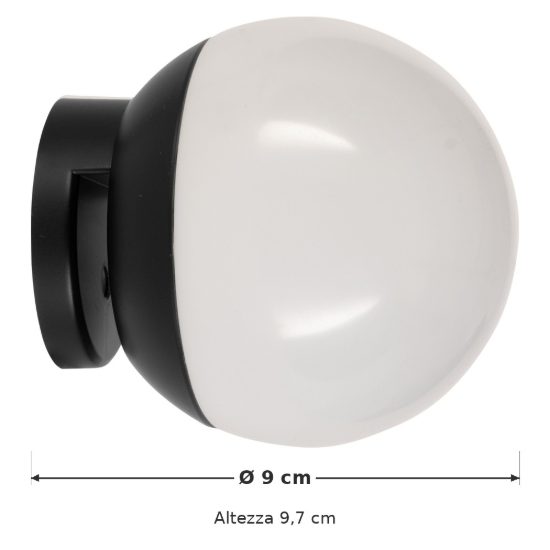 Eglo cerveteri e applique per specchio bagno led 4,4w 4000k 9cm ip44 nera confezione da 12 pezzi