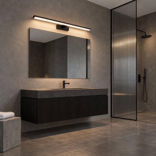 Eglo galenzana e applique per specchio bagno led 11w 4000k 60cm ip44 nera confezione da 10 pezzi