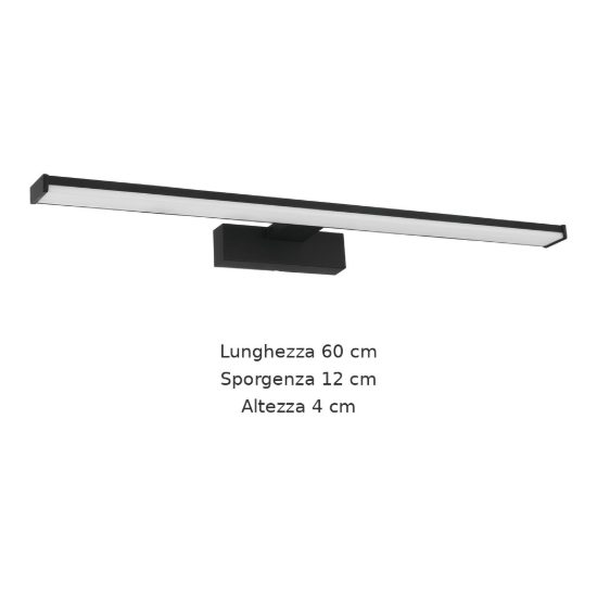 Eglo galenzana e applique per specchio bagno led 11w 4000k 60cm ip44 nera confezione da 10 pezzi