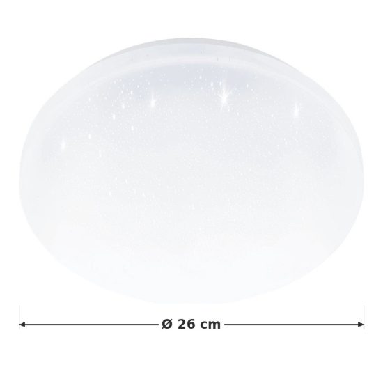 Eglo pogliola e plafoniera 12w 3000k 26cm per bagno bianca effetto cristallo confezione da 7 pezzi