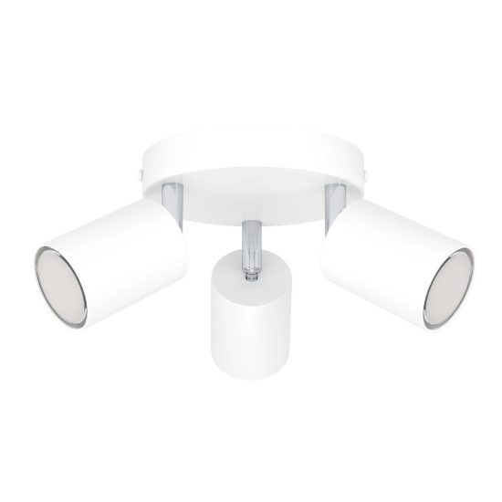 Eglo reciso e plafoniera con 3 faretti gu10 orientabili 14cm moderna bianca confezione da 8 pezzi