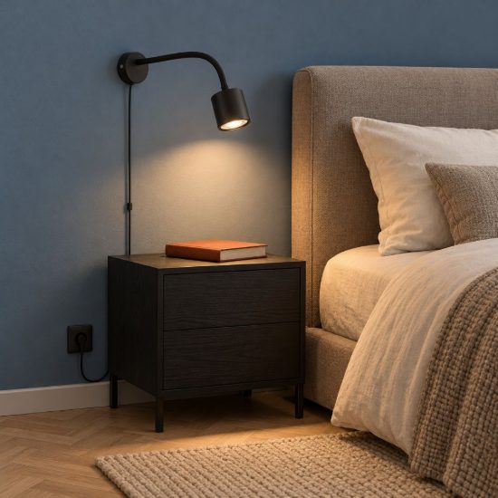 Eglo portella applique per comodino gu10 led 2,8w 3000k 6cm nera confezione da 10 pezzi