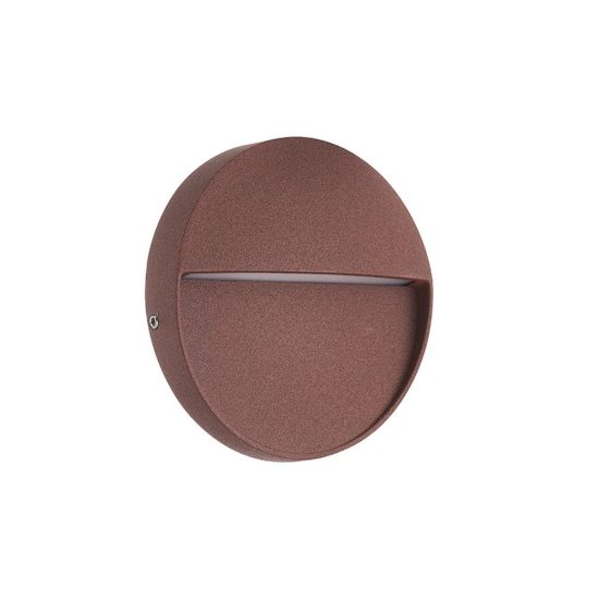 Segnapasso da esterno tonda corten led 3w 3000k ip54 11cm