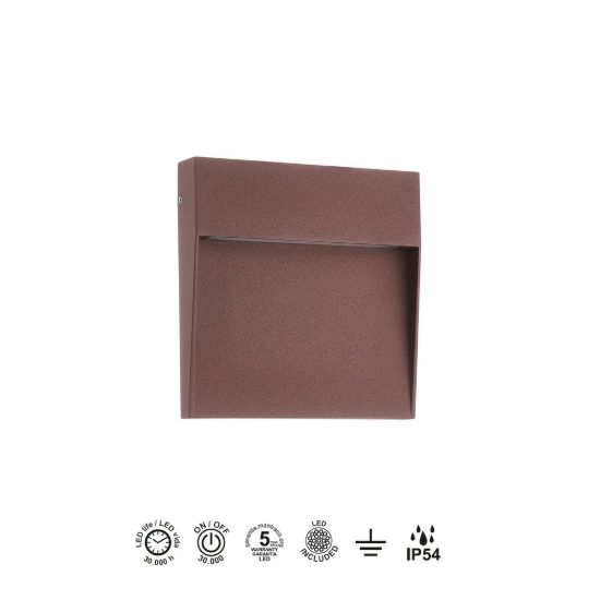 Segnapasso moderno da esterno led 3000k ip54 16cm corten