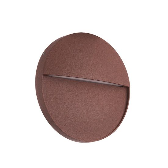 Segnapasso per gradini da esterno tonda corten led 6w 3000k ip54 16cm