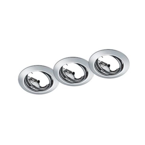 Set 3 faretti da incasso per cartongesso orientabili rotondi cromo