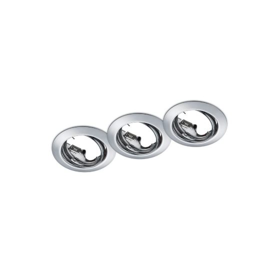Set 3 faretti da incasso per cartongesso orientabili rotondi cromo