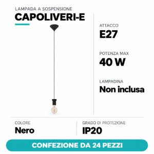 Eglo capoliveri e lampada a sospensione senza paralume per camera da letto nera confezione da 24 pezzi