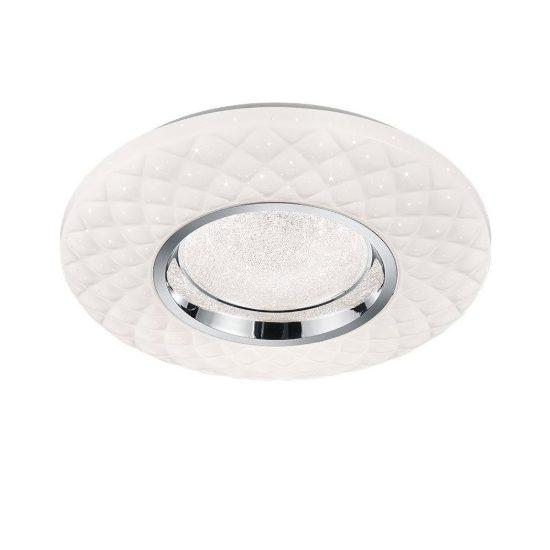 Plafoniera led 21w cct 3000k 6000k con telecomando moderna bianca effetto cristallo