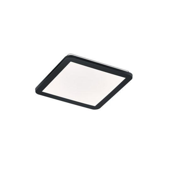 Plafoniera led 16w 3000k ip44 moderna quadrata nera