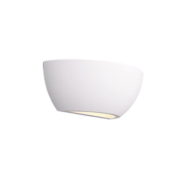 Applique bi-emissione per soggiorno moderna in gesso bianca verniciabile