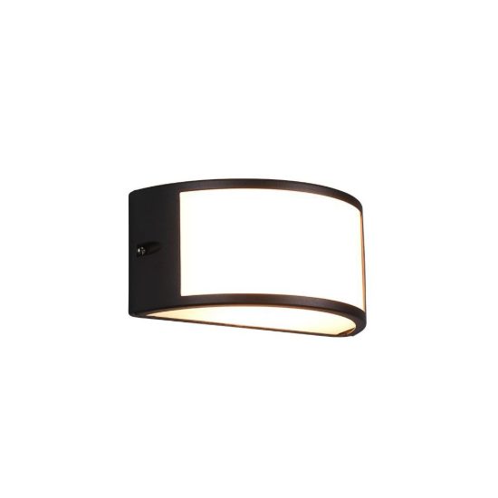 Applique da esterno ip44 moderna nera a fascia con diffusore opale