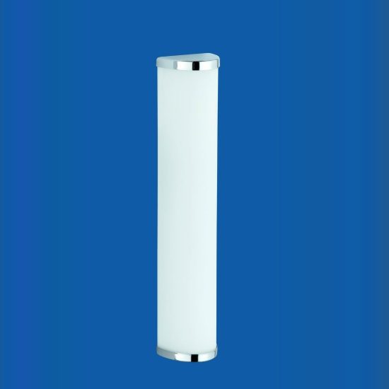 Applique per specchio da bagno 3 luci moderna lineare cromo con vetro satinato bianco