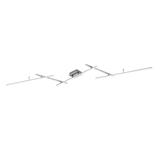 Plafoniera led 22w cct 2700k 6500k rgb con telecomando a bacchette orientabili nichel opaco
