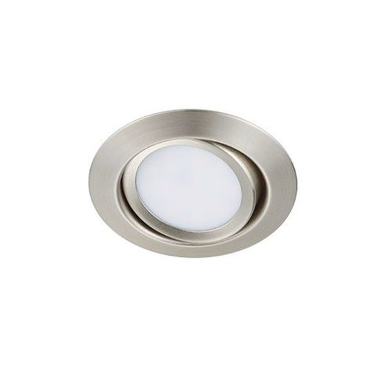 Faretto da incasso per cartongesso per salotto orientabile led 5w 3000k rotondo nichel opaco