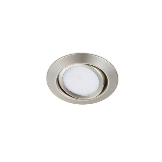 Faretto da incasso per cartongesso per salotto orientabile led 5w 3000k rotondo nichel opaco