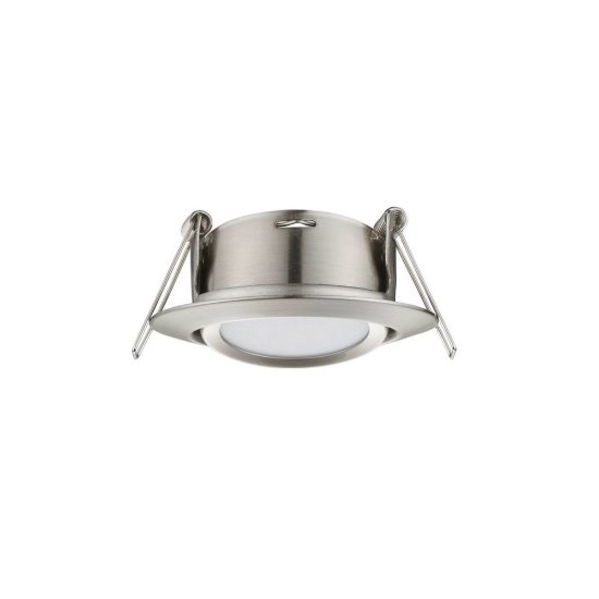 Faretto da incasso per cartongesso per salotto orientabile led 5w 3000k rotondo nichel opaco