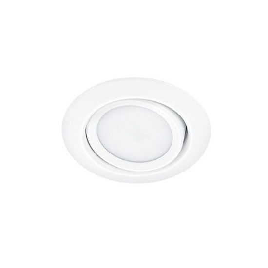 Faretto da incasso per cartongesso per salotto orientabile led 5w 3000k rotondo bianco opaco