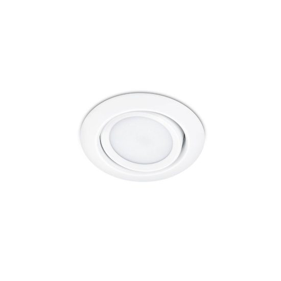 Faretto da incasso per cartongesso per salotto orientabile led 5w 3000k rotondo bianco opaco
