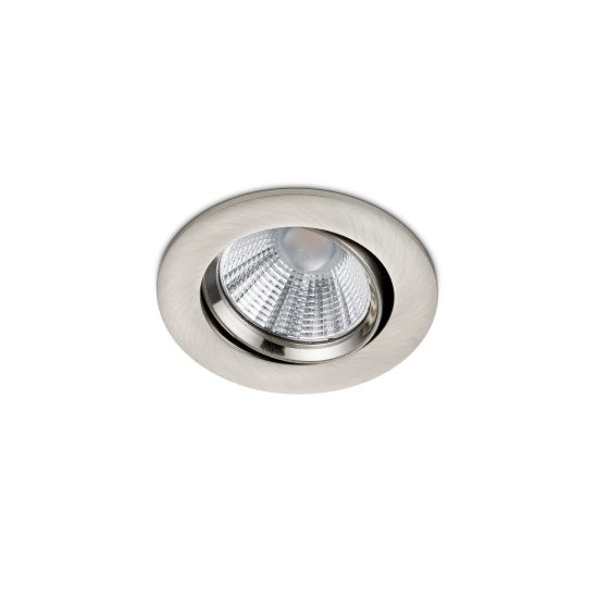 Faretto da incasso per salotto orientabile led 5,5w 3000k dimmerabile ip23 rotondo nichel opaco