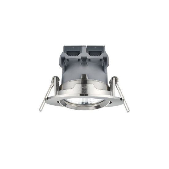 Faretto da incasso per salotto orientabile led 5,5w 3000k dimmerabile ip23 rotondo nichel opaco