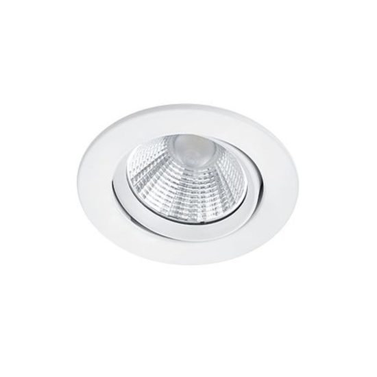 Faretto da incasso per salotto orientabile led 5,5w 3000k dimmerabile ip23 rotondo bianco opaco