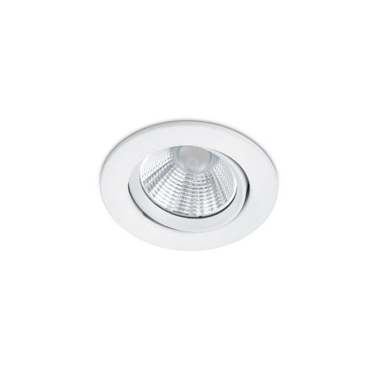 Faretto da incasso per salotto orientabile led 5,5w 3000k dimmerabile ip23 rotondo bianco opaco