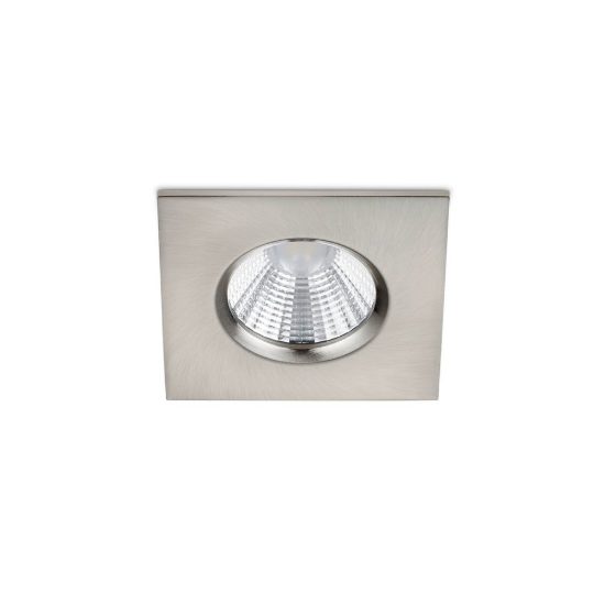 Faretto da incasso per cartongesso led 5,5w 3000k dimmerabile ip65 quadrato nichel opaco