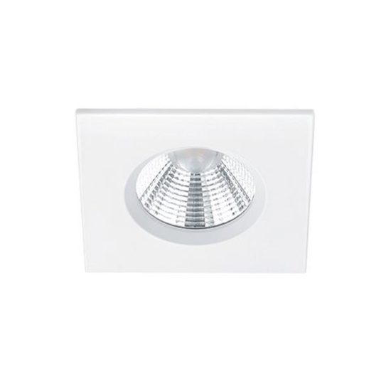 Faretto da incasso per cartongesso led 5,5w 3000k dimmerabile ip65 quadrato bianco opaco
