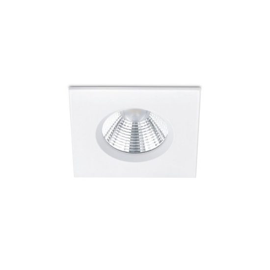 Faretto da incasso per cartongesso led 5,5w 3000k dimmerabile ip65 quadrato bianco opaco